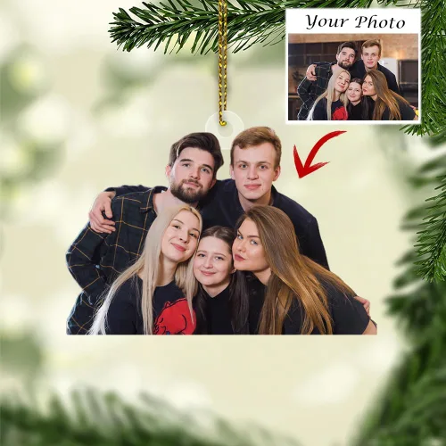 Miniatura 3 de Adorno fotográfico personalizado para árbol de Navidad 2D, adorno de Navidad personalizado con foto, regalos de Navidad para amigos familiares