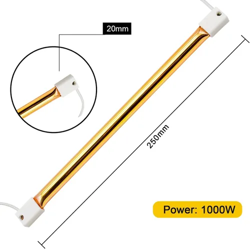 Miniatura 5 de DATOUBOSS Bombilla de calentador de 1000 W para lámpara de curado de pintura infrarroja Tubo de repuesto de bombilla de calentador de onda corta