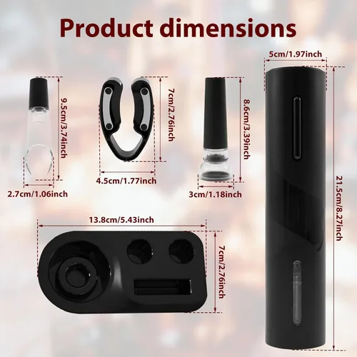 Miniatura 7 de Abrebotellas eléctrico ABRADORES de vino eléctrico ABS Sacacorchos eléctrico recargable, Abrebotellas eléctrico de vida prolongada con base