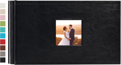 Miniatura 26 de potricher Álbum de fotos pequeño de 4 x 6 pulgadas, 200 fotos, cubierta de cuero, libro de fotos con 200 bolsillos horizontales para familia, boda