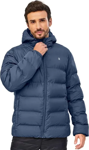 Miniatura 7 de Little Donkey Andy Men's Puffer Jacket Lightweight Warm Winter Coat With 4 Pockets Full Zip Windproof Insulated Hooded Jacket