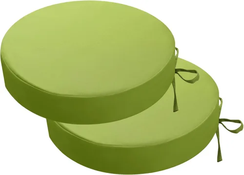 Miniatura 31 de idee-home Juego de 2 cojines de silla al aire libre, cojines de silla de patio de 19" x 19" x 3" gruesos impermeables con lazos para muebles