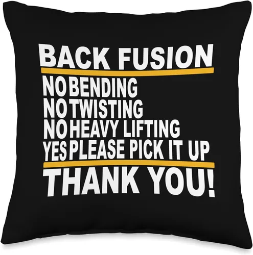 DesignsByKelley Best Wishes Fast Recovery Gifts Thank You Funny Lumbar Back Fusion Surgery Recovery Gifts - Almohada de 16 x 16 pulgadas, multicolor