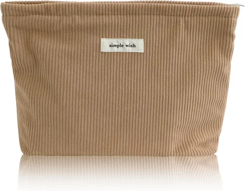 Miniatura 40 de Wudygirl Bolsa de maquillaje de lona para mujer, organizador estético de maquillaje, bolsa de maquillaje de viaje, bolsa de aseo para bolso, bolsa