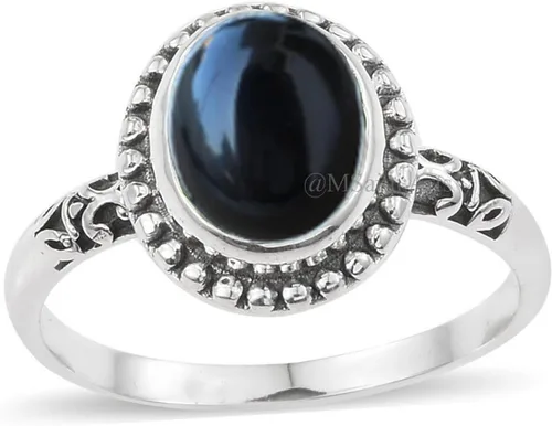 Miniatura 5 de Anillo de plata de ley 925 para mujer, anillo único de gema ovalada hecho a mano
