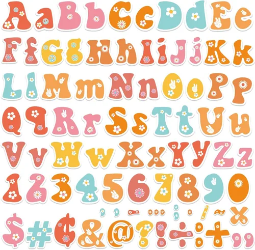 Miniatura 19 de 260 piezas de letras en blanco y negro para tablón de anuncios de aula, paquete combinado de letras de 4 pulgadas, juego de puntos y rayas
