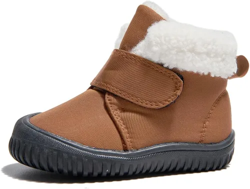 Newsonet Botas de nieve de invierno para niños y niñas, zapatos de piel sintética para clima frío (bebéniño)