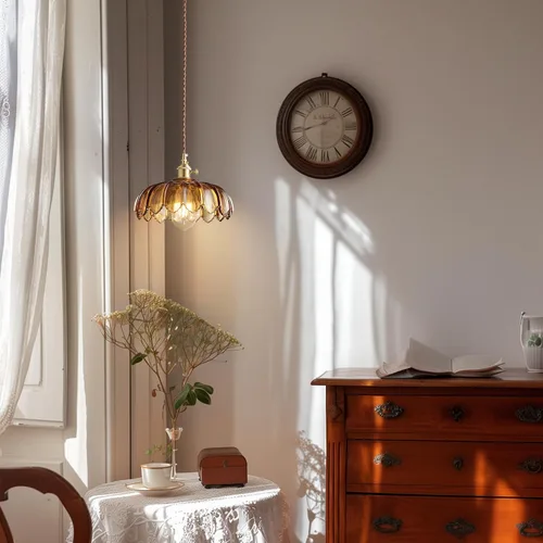 Miniatura 6 de XZHGCEE Lámparas colgantes Isla de cocina: Lámpara colgante de vidrio ámbar con interruptor giratorio, base E26 - Iluminación moderna para comedor
