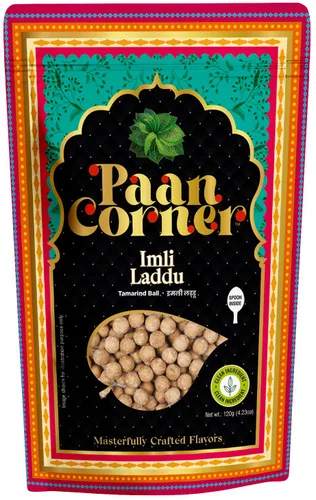 Paan Corner Imli Laddu, bola de tamarindo dulce indio, ingredientes limpios, 4.23 oz