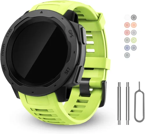 Miniatura 14 de Correa de repuesto para reloj Garmin Instinct, correa de silicona suave compatible con Garmin Instinct 2/Solar/Tactical