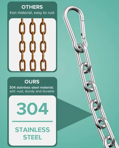 Miniatura 5 de Cadena de fitness, cadenas de levantamiento de pesas, cadena de extensión de máquina de cable, cadena de extensión de cable LAT de acero inoxidable