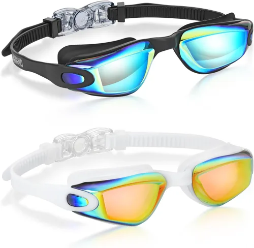 Miniatura 13 de Aegend - Gafas de natación de 2 unidades, gafas de natación para niños, niños y niñas de 3 a 14 años Azul y verde claro