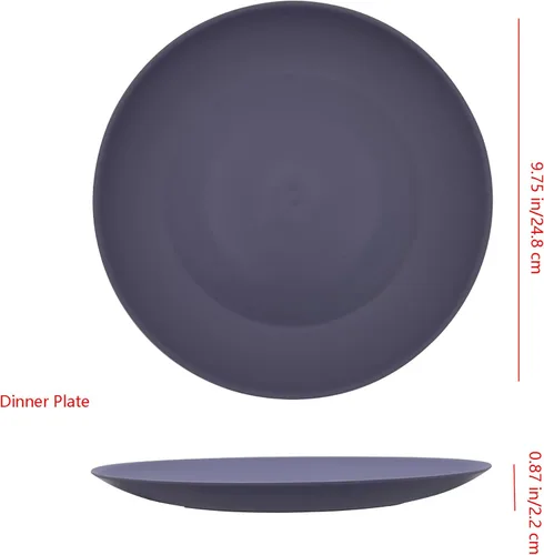 Miniatura 8 de AOYITE Platos de cena de plástico reutilizables, juego de 12 platos para ensalada irrompibles, sin BPA, aptos para microondas y lavavajillas, platos