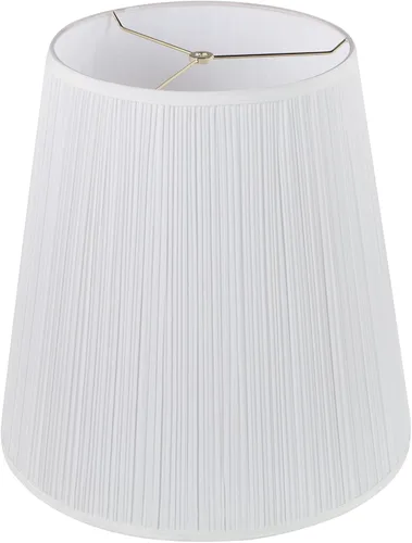 Miniatura 3 de Aspen Creative 33133, Pantalla de Lámpara de Araña Tradicional Plisada con Forma de Hongo, Blanco, 6" Superior x 14" Inferior x 8" Diagonal