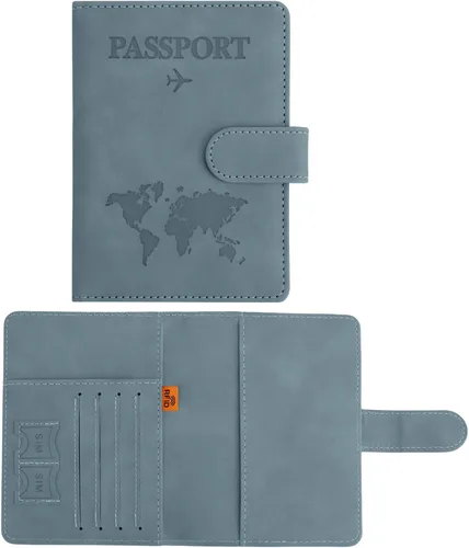 Miniatura 9 de Funda para pasaporte para viajes, funda para pasaporte con ranura para tarjeta de crédito y ranura para tarjeta de embarque, funda para pasaporte