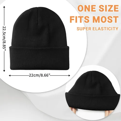 Miniatura 7 de NPQQUAN 2 PCS Satin Lined Beanie for Women Silk Lined Beanies Winter Warm Soft Lining Cuffed Knit Beanie Hats for Woman