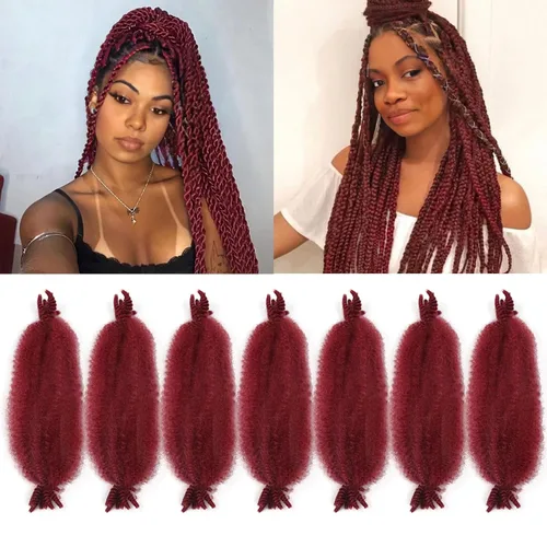 Miniatura 51 de 3 paquetes de cabello trenzado Marley Twist de 8 pulgadas, cabello afro twist elástico preseparado para rastas suaves de imitación, cabello