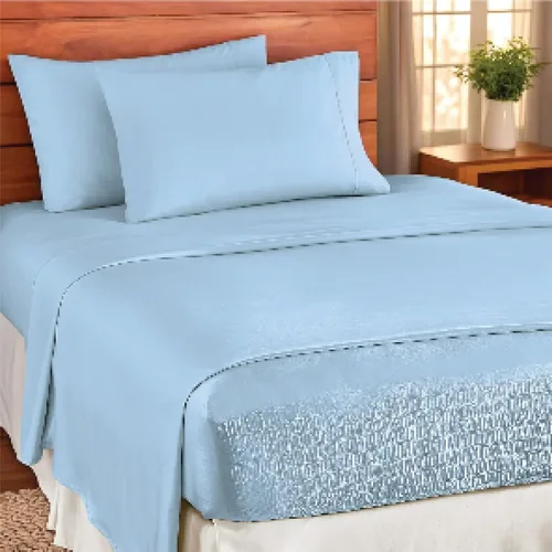 Miniatura 8 de Collections Etc Bed Tite - Juego de sábanas de microfibra suave, incluye sábana encimera, sábana bajera y 2 fundas de almohada, color azul claro