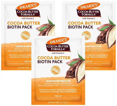 Miniatura 10 de Palmer's Manteca de cacao y biotina longitud de retención de biotina, paquete de biotina, 2.1 onzas