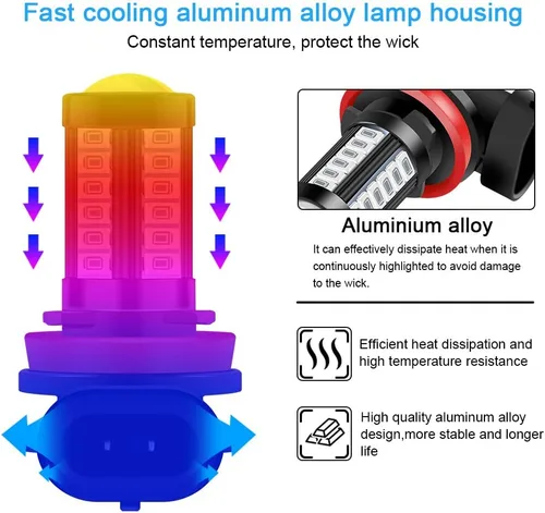Miniatura 4 de Bombillas LED antiniebla H8 H9 H11 DRL 2800 lúmenes, Xtreme, superbrillantes, 5730, 33-SMD, 12 V, bombillas LED de repuesto para automóviles, Azul