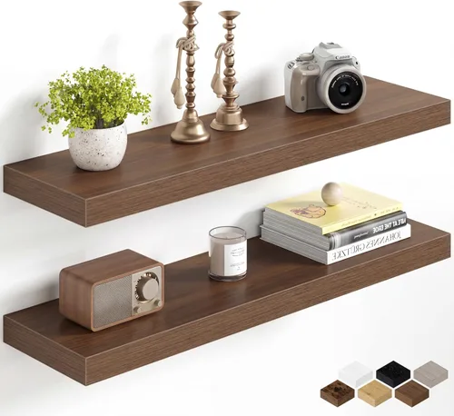 Miniatura 9 de Fun Memories Estantes flotantes de 16 pulgadas para pared, estantes de 8 pulgadas de profundidad para baño, dormitorio, cocina, montaje en pared