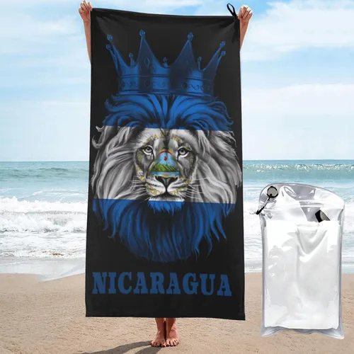Miniatura 13 de Toalla de playa de microfibra, toalla de baño grande de León México con bandera mexicana para mujeres y hombres, toallas de baño de secado rápido