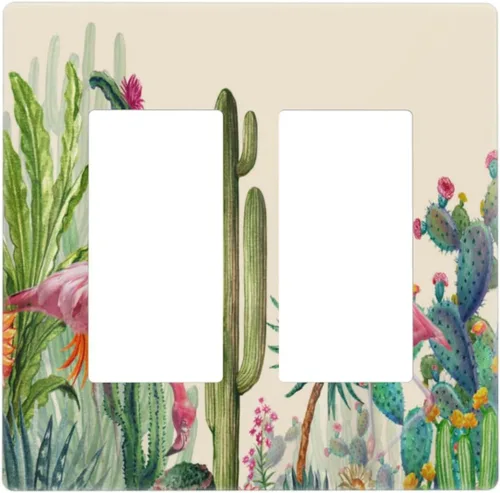Miniatura 527 de Cubiertas de placa de pared de 3 gang con interruptor de luz de triple palanca, en negro y dorado con esplendor de oro rosa, estampado floral