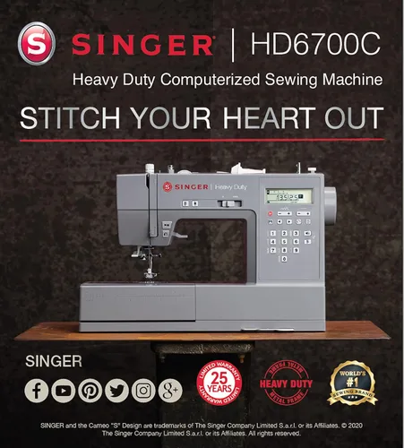 Miniatura 8 de SINGER Máquina de coser computarizada resistente 6700C con kit de accesorios Motor fuerte con potencia de perforación mejorada, 411 aplicaciones