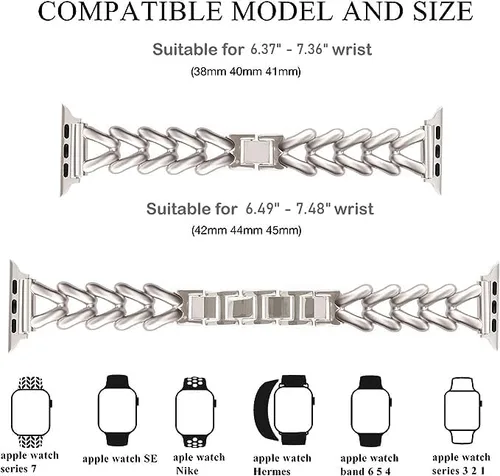 Miniatura 4 de Correa compatible con Apple Watch Band de 1.654 pulgadas, 1.732 pulgadas, 1.772 pulgadas, 1.772 pulgadas, iWatch Series SE 10 9 8 7 6 5 4 3
