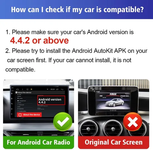 Miniatura 3 de Carlinkit Adaptador USB inalámbrico CarPlay solo compatible con radios de coche Android. solo para la versión de Android 4.4.2 o superior. APK debe