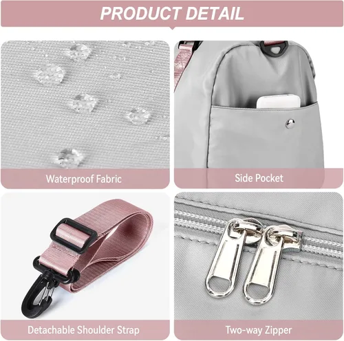 Miniatura 4 de Bolsas de lona deportivas para mujer, A-gret con mango rosa