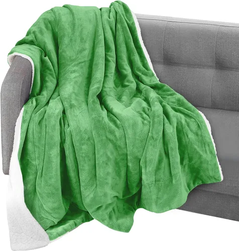 Miniatura 21 de Elegant Comfort Manta reversible de franela sherpa, ultrasuave, mullida, acogedora y afelpada, manta decorativa ligera para todas las estaciones, 50