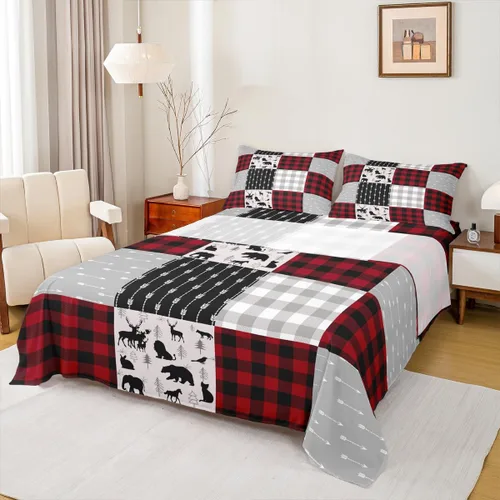 Miniatura 22 de Erosebridal Juego de sábanas de la bandera estadounidense tamaño individual, juego de sábanas de hockey para niños y adolescentes, juego deportivo