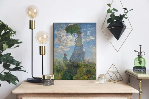 Miniatura 4 de Wieco Art Mujer con un parasol Madame Monet y su hijo Impresiones en lienzo Arte de pared de Claude Monet famosas pinturas al óleo clásicas