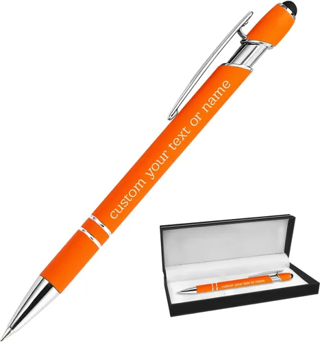 Miniatura 32 de Bolígrafos personalizados con nombre a granel, juego de bolígrafos personalizados, lápiz capacitivo grabado, logotipo, texto, regalo para negocios