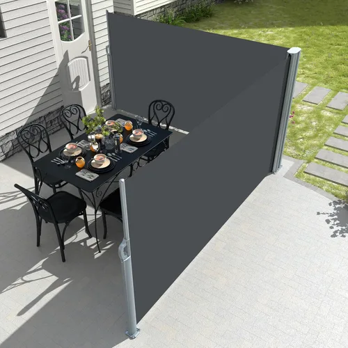 Miniatura 15 de PATISOL Toldo lateral retráctil de aluminio de 138" x 71" para patio al aire libre divisor de privacidad plegable, resistente al agua y a los rayos