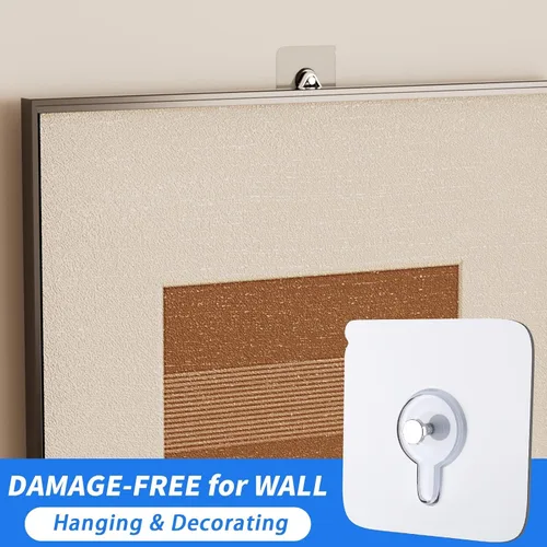 Miniatura 6 de Paquete de 24 ganchos adhesivos de pared, ganchos de pared sin clavos, ganchos de imagen sin daños, impermeables y resistentes al óxido para usar