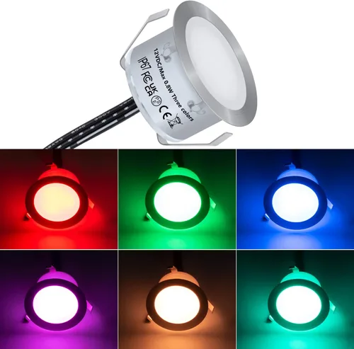 Miniatura 9 de HIBOITEC Kit de luces LED empotrables para terraza, 1 paquete, iluminación de paisaje de bajo voltaje de 12 V, IP67, impermeable, luces de escalera