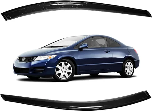 Miniatura 73 de Viseras para ventanas para Mazda 3 Sedán 4 puertas 2004 2005 2006 2007 2008 2009 estilo JDM Mugen, deflector de viento, protector solar y de lluvia