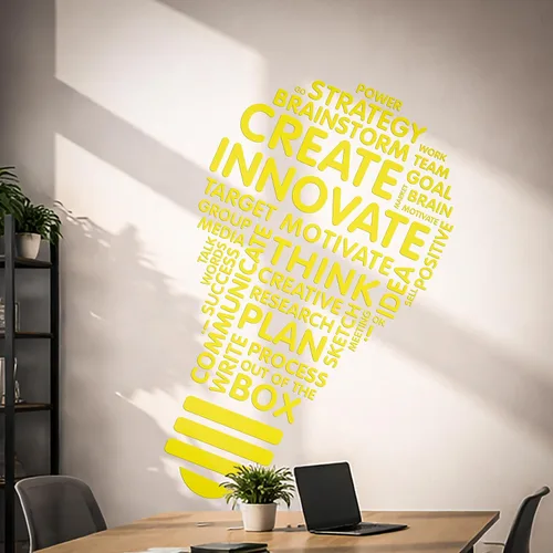 Miniatura 20 de Create Innovate - Calcomanía inspiradora para pared de oficina, ventana, aula, escuela, negocios, motivacional, bombilla de ciencia, regalo