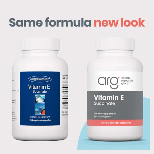 Miniatura 3 de Allergy Research Group Succinato de Vitamina E 400 Iu 100 Cápsulas Vegetales
