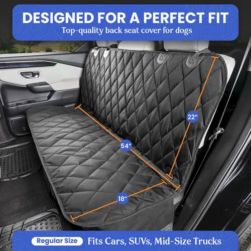 Miniatura 2 de Perro Funda para asiento sin Hamaca para autos, camiones y SUVs – Empresa basada en EE. UU. – Negro, Bronceado, Gris, normal, Bronceado