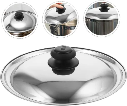 Miniatura 4 de Tapa redonda de acero inoxidable para sartén versátil para utensilios de cocina, tapa de olla para sartenes y ollas, diseño de estilo ideal