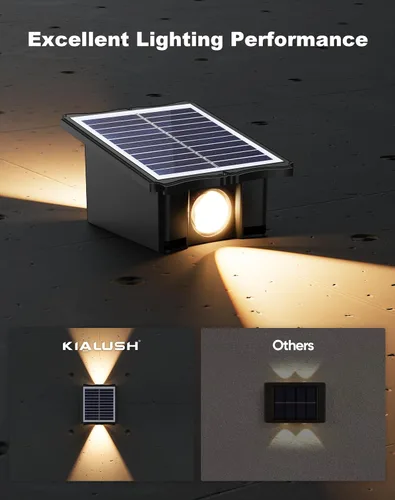 Miniatura 6 de Luces solares de pared para exteriores, 6500 K, 3000 K, paquete de 4 luces de pared de 1500 mAh alimentadas por energía solar, IP65 para exteriores