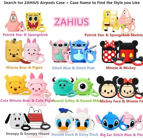 Miniatura 2 de TEMTOOE - Funda de silicona compatible con Apple Airpods 1 y 2, funda ligera [patrón de dibujos animados] [diseñada para niños y niños] (Mike)
