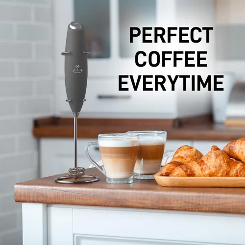 Miniatura 192 de Zulay Milk Boss Espumador de leche potente manual, hace espuma para latte, batidor para mezclar bebidas, café, miniespumador para capuchino, frappé