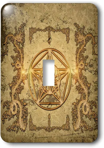 Miniatura 2 de 3dRose LSP _ _ _ _ _ _ _ _ _ _ 252762 _ _ _ _ _ _ _ _ _ _ 1 el Pentagram con floral elementos Single Toggle Switch