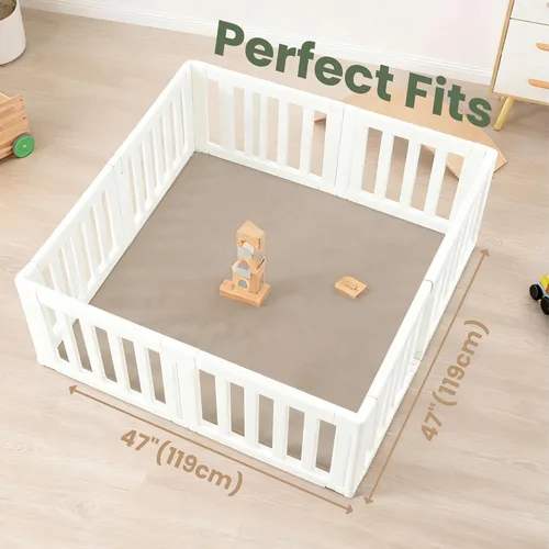 Miniatura 2 de Alfombra de juego para bebé para piso, 47 x 47 pulgadas (beige)