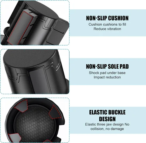 Miniatura 3 de Extensor de portavasos de automóvil, extensor de soporte para bebidas con base extensible, adaptador multifunción giratorio de 360 grados