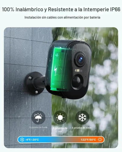 Miniatura 5 de Cámaras de seguridad 2K inalámbricas para exteriores, paquete de 2 cámaras alimentadas por batería WiFi para seguridad en el hogar con detección